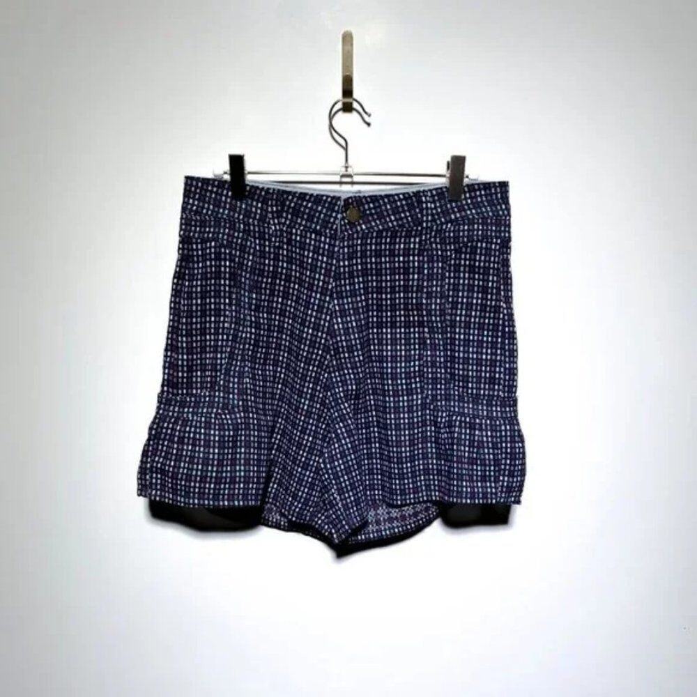 Ryder Womens‎ Ivy High-Waist Blue Check Shorts Size M